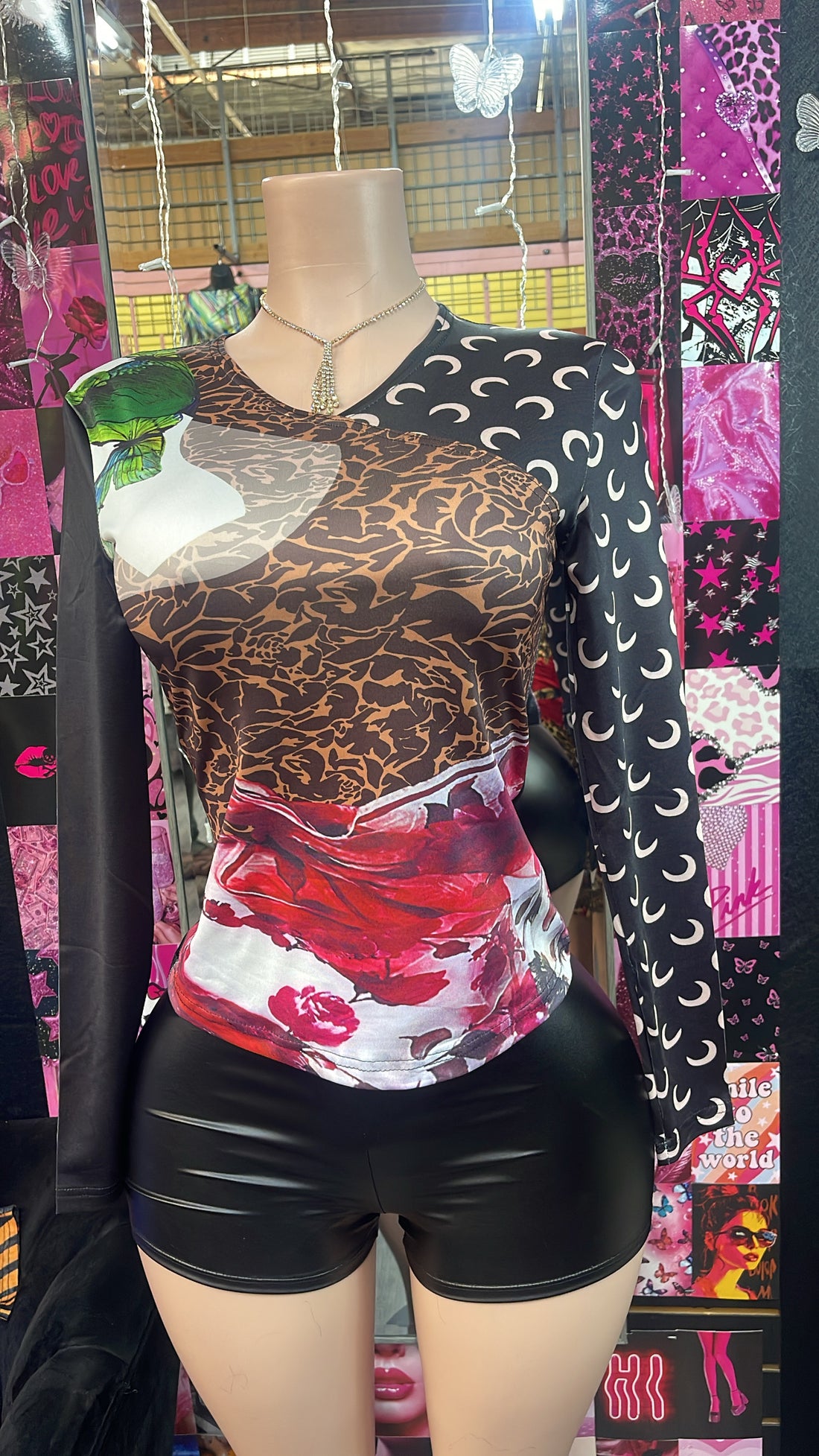 Y2K Black Multi Top
