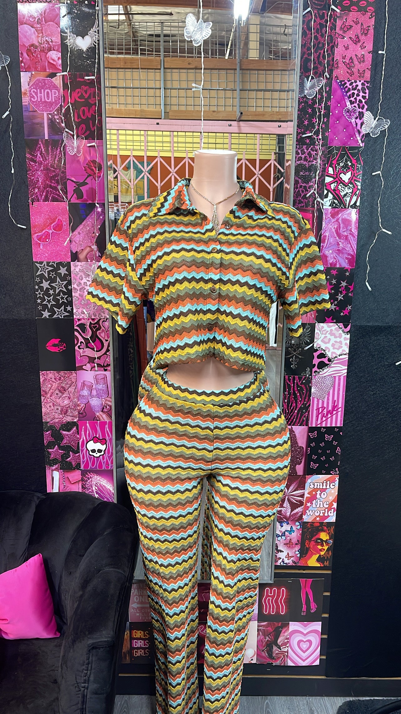 Brown Multi Color 2 Piece Set