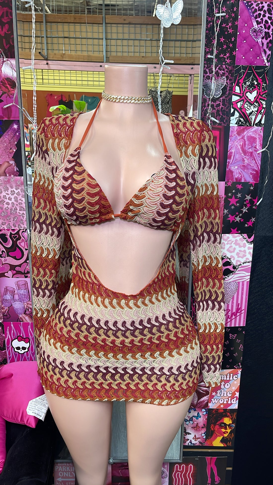 Bora Bora (Brown) Knitted 3 Piece Dress (Swim)