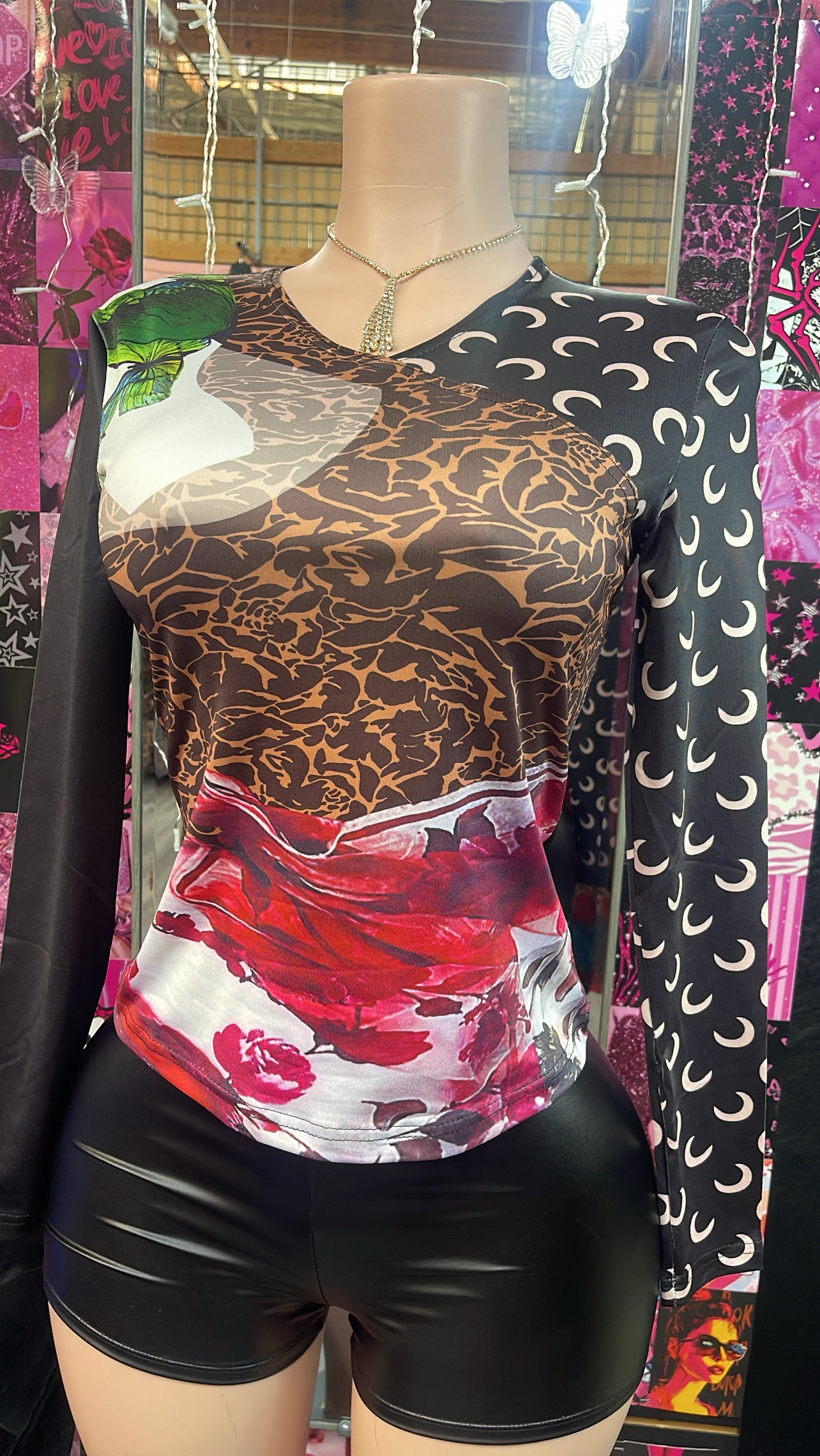 Y2K Black Multi Top
