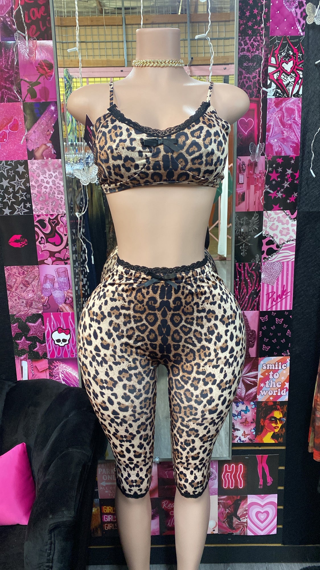 Leopard 2 Piece Bralette Set