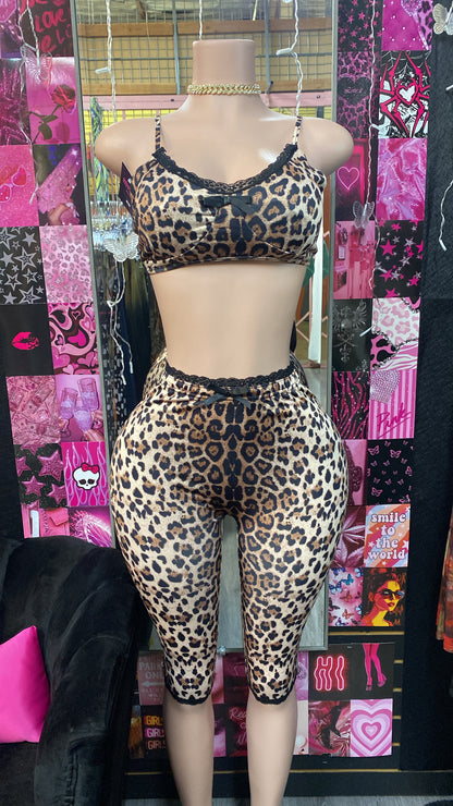 Leopard 2 Piece Bralette Set