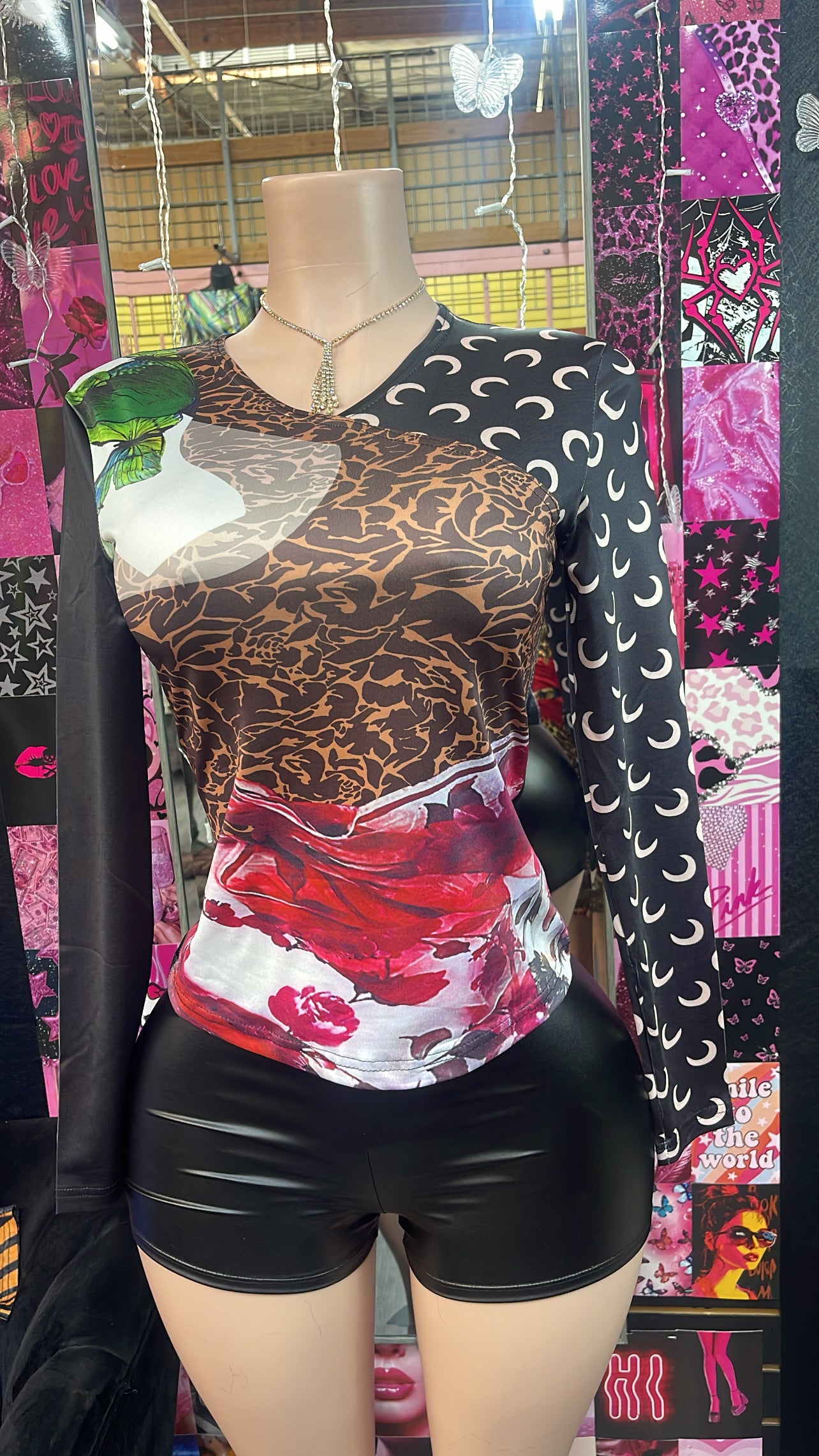 Y2K Black Multi Top