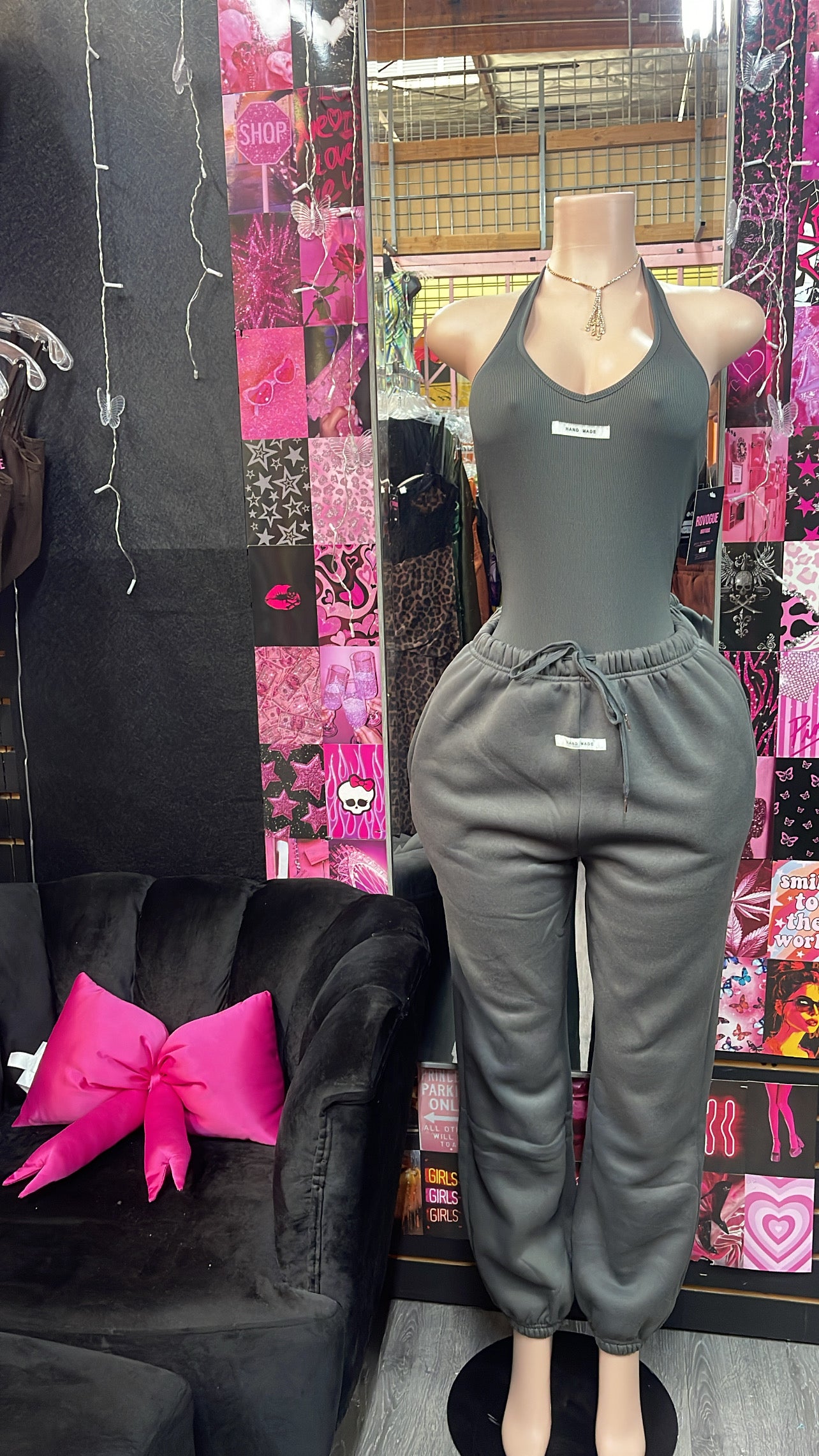 Charcoal 2 Piece (Bodysuit) Set