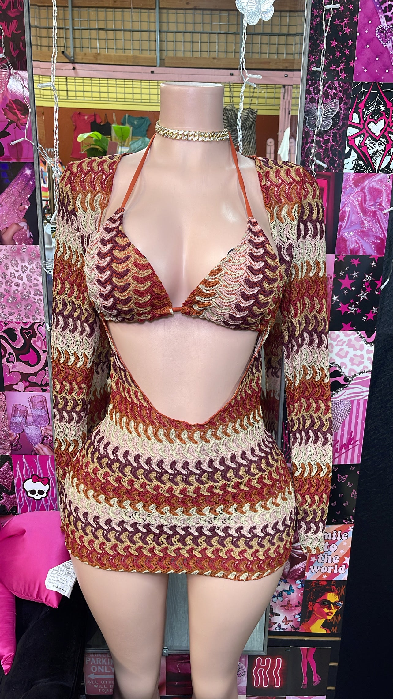 Bora Bora (Brown) Knitted 3 Piece Dress (Swim)